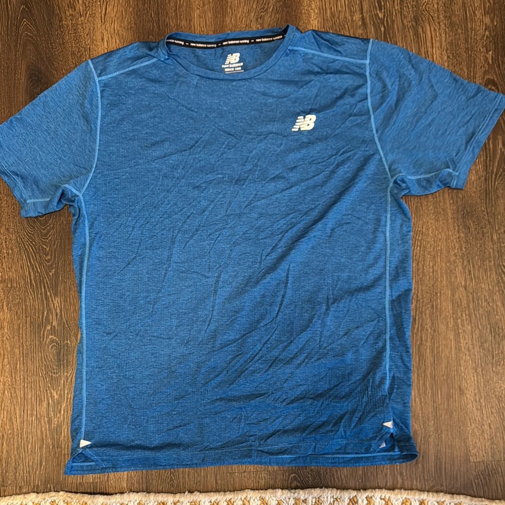 New Balance Men's running reflective Blue T-Shirt